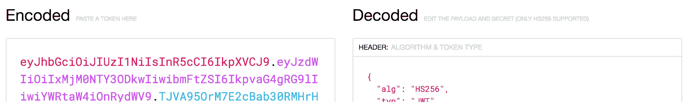 JWT debugger