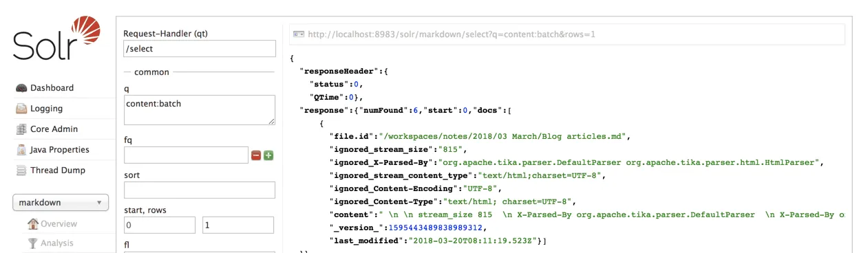 Solr query showing documents